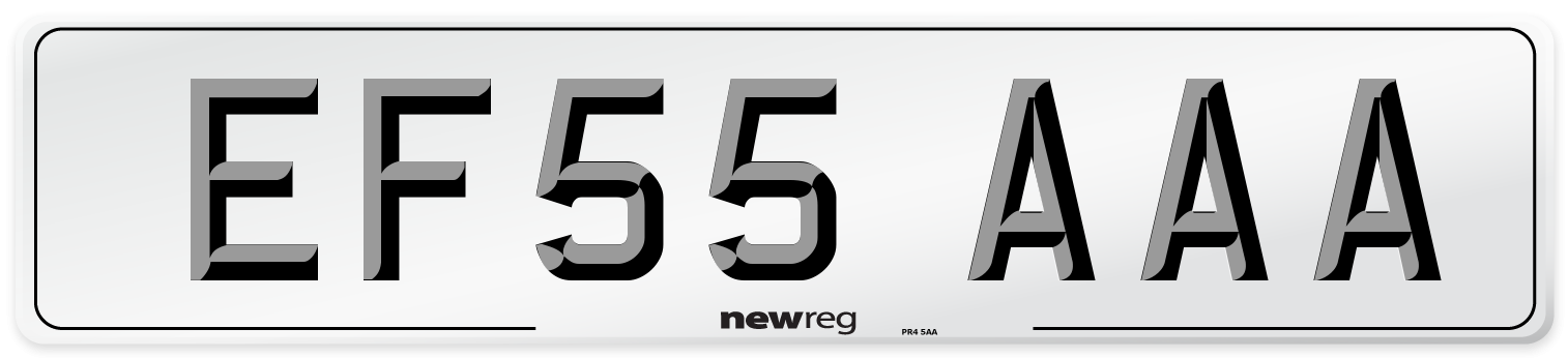EF55 AAA Number Plate from New Reg